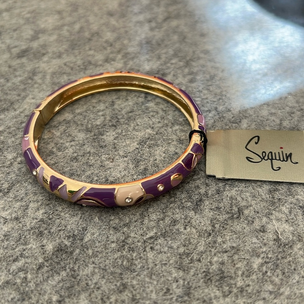 Sequin Purple Bangle Bracelet NWT